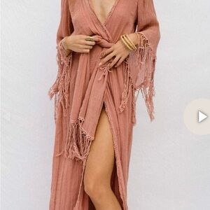 Jen’s pirate booty phoenix robe maxi -Bohemian Fringe Maxi Dress